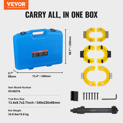 Strut Spring Compressor Set, Macpherson Strut Spring Compressor Kit, Interchangeable Fork Strut Coil Extractor Remover Tool, with Yellow Protective Sleeve and Carrying Case - Image 7