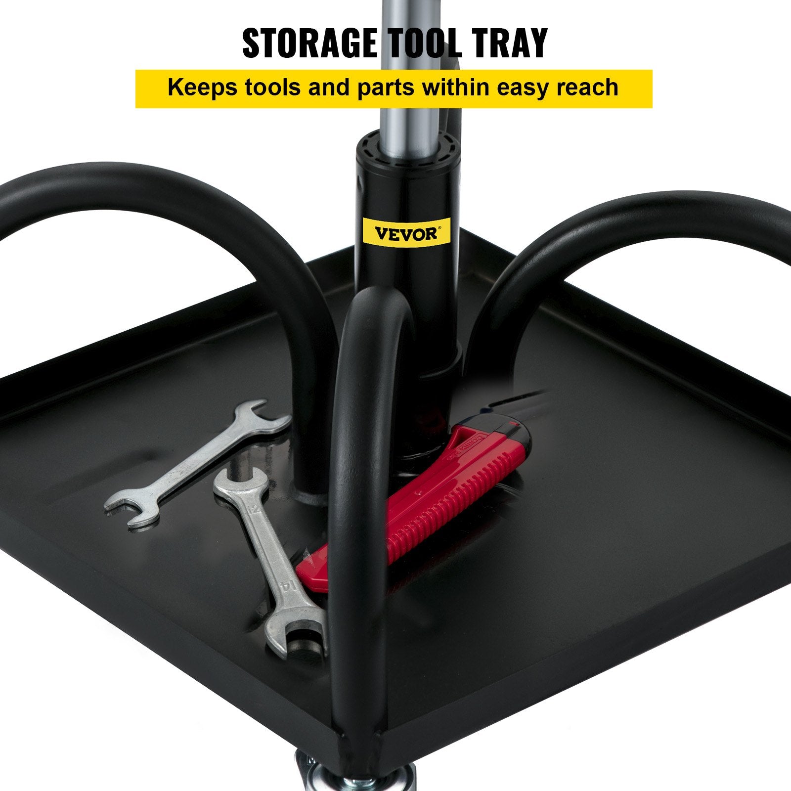 Rolling Garage Stool 300LBS Adjustable Mechanic Work Shop Seat w/Casters - Image 4