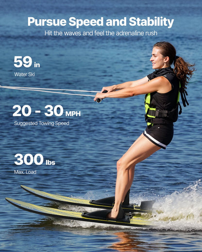 150 cm Water Skis Combo Adults Water Skis with X-7 Adjustable Bindings - Image 2
