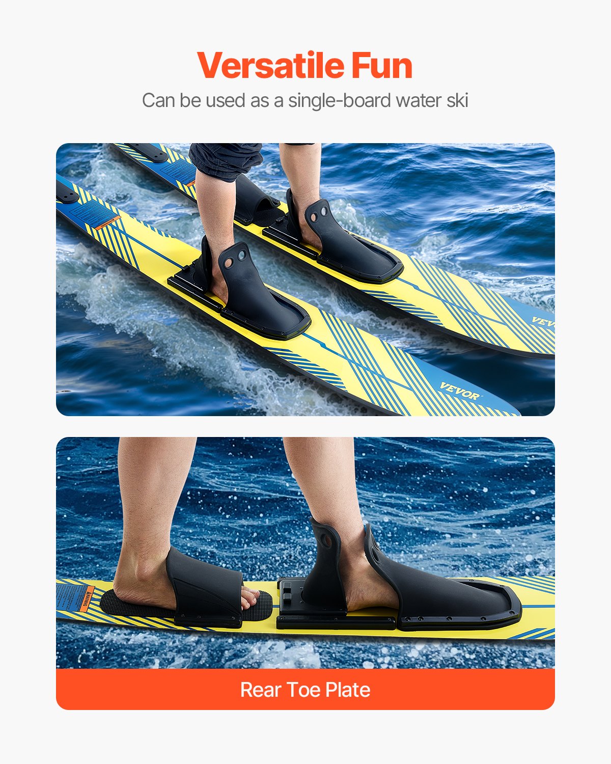 150 cm Water Skis Combo Adults Water Skis with X-7 Adjustable Bindings - Image 4