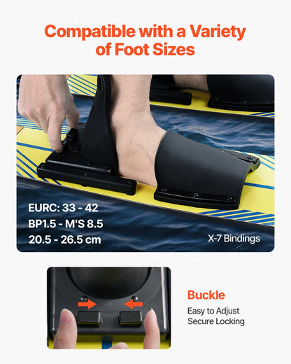 Water Skis 116.8 cm / 46 inch, Water Ski Trainers with X-7 Adjustable Bindings, Double-Handle Rope & Removable Stabilizing Bar, Training Waterskis Combo for Youth Up to 136 kg - Image 3