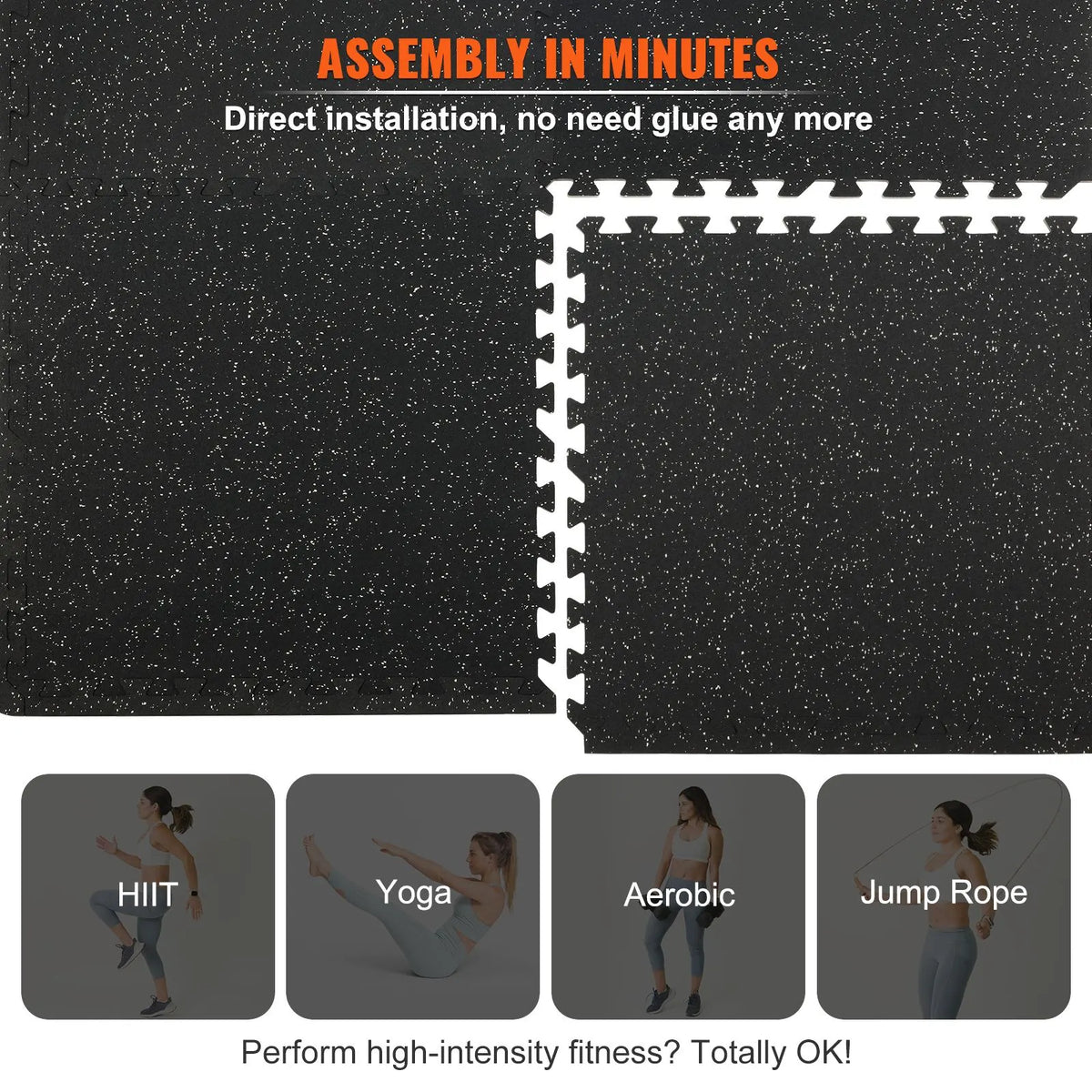 EVA Interlocking Foam Floor Mats, 0.56 in Thickened 25 Pcs Puzzle Rubber Tiles, 24 x 24 in Exercise Floor Mat for Workout & Fitness, Heavy Duty Flooring Mats for Home, Gym, Office-100 Sq Ft - Image 7