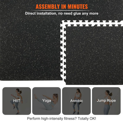 EVA Interlocking Foam Floor Mats, 0.56 in Thickened 25 Pcs Puzzle Rubber Tiles, 24 x 24 in Exercise Floor Mat for Workout & Fitness, Heavy Duty Flooring Mats for Home, Gym, Office-100 Sq Ft - Image 7