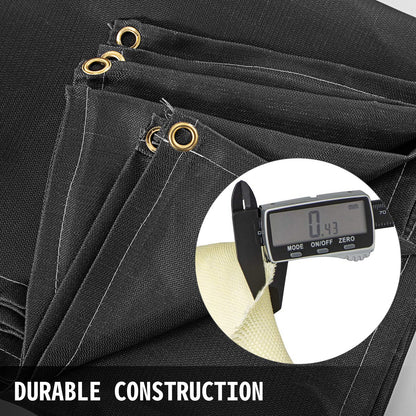 10 x 10 Ft Welding Blanket Black Fiberglass Blanket Portable Fiberglass Fire Retardant Blanket Welding Mat Welding Fireproof Thermal Resistant Insulation With Carry Bag - Image 3