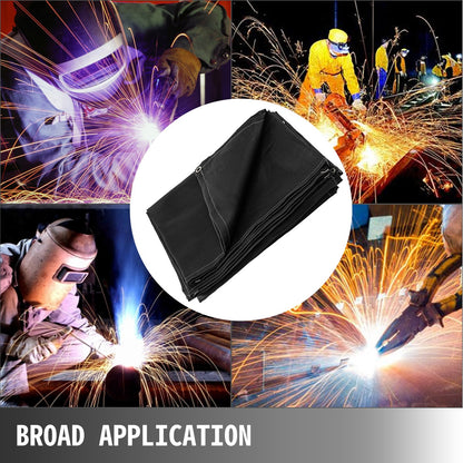 10 x 10 Ft Welding Blanket Black Fiberglass Blanket Portable Fiberglass Fire Retardant Blanket Welding Mat Welding Fireproof Thermal Resistant Insulation With Carry Bag - Image 7