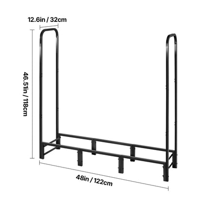 Firewood Rack with Waterproof Cover, 1.22m Outdoor Firewood Holder, 1/4 Cord Storage Metal Log Holder, 400lb Max Weight Capacity, Full Covered, Powder-Coated Wood Storage Rack for Fireplace Deck - Image 8