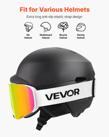 Frameless Ski Goggles, Magnet Cylindrical Lens with Pink Revo Coating, OTG Anti fog Snow Goggles for Men Women Youth, TPU Frame & Ventilation Structure, Fit for Skiing, Skating, Snowboarding - Image 6