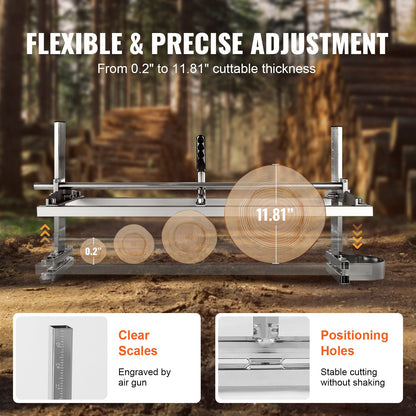 Portable Chainsaw Mill 14"-36" Guide Bar 0.2"-11.81" Cutting Thickness - Image 4