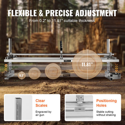 Chainsaw Mill, Portable Sawmill 14"-48" Guide Bar, Galvanized Steel Chainsaw Planking Mill with 0.2"-11.81" Cutting Thickness, Wood Lumber Cross Cutting Saw Mill for Builders and Woodworkers - Image 4