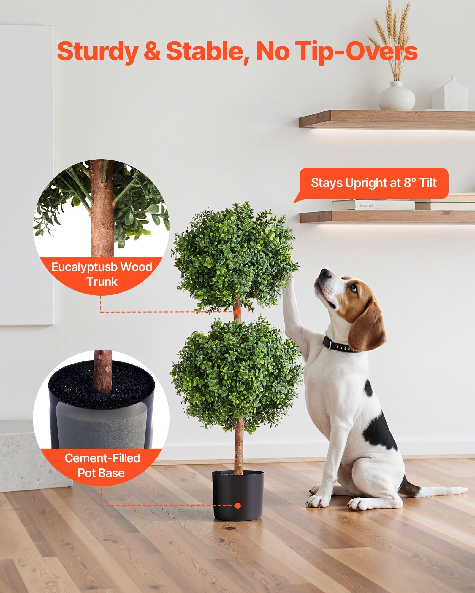Artificial Topiary Boxwood Double Ball, 2 Set 914mm Faux Boxwood Plant Balls, Fake Silk Tree Look Real, Easy Assembly for Decor Front Porch Outdoor Patio Garden Balcony Backyard Indoor - Image 6