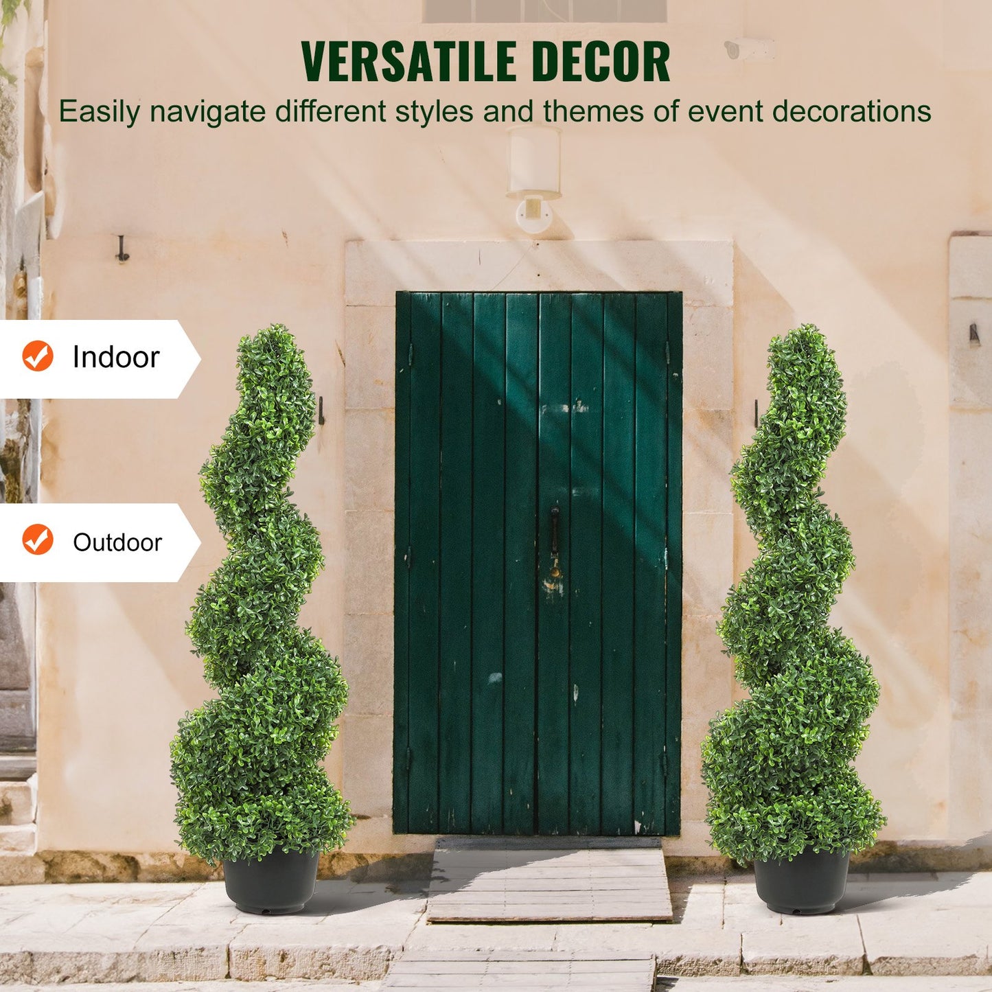 Artificial Topiaries Boxwood Trees, 7.6cm Tall (2 Pieces) Faux Topiary Plant Outdoor, All-year Green Feaux Plant w/ Replaceable Leaves for Decorative Indoor/Outdoor/Garden - Image 6