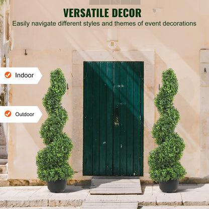 Artificial Topiaries Boxwood Trees, 7.6cm Tall (2 Pieces) Faux Topiary Plant Outdoor, All-year Green Feaux Plant w/ Replaceable Leaves for Decorative Indoor/Outdoor/Garden - Image 6