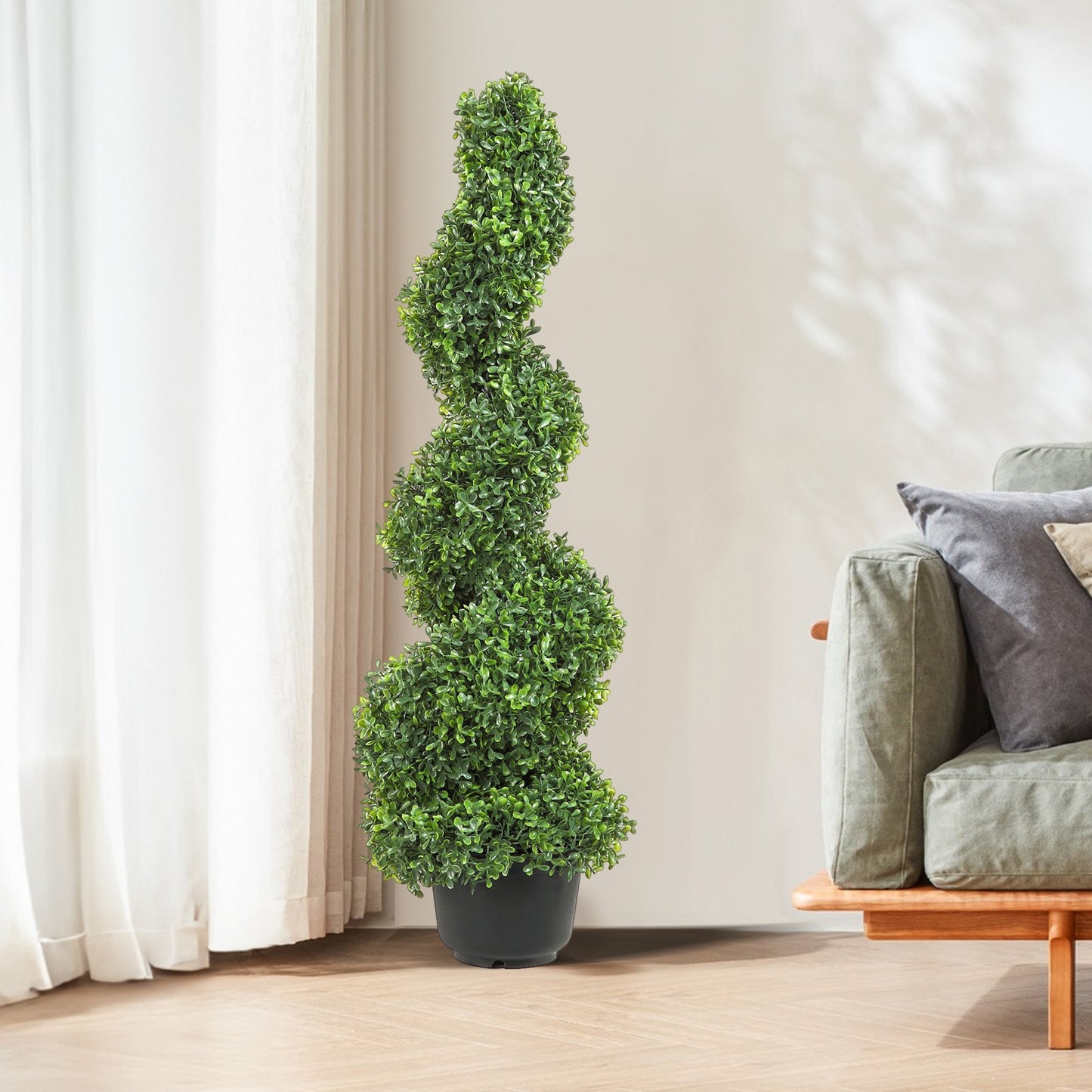 Artificial Topiaries Boxwood Trees, 7.6cm Tall (2 Pieces) Faux Topiary Plant Outdoor, All-year Green Feaux Plant w/ Replaceable Leaves for Decorative Indoor/Outdoor/Garden - Image 8