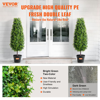 2 Pack 91.4cm Artificial Boxwood Topiary Tree Faux Plant UV Decor In/Outdoor - Image 2