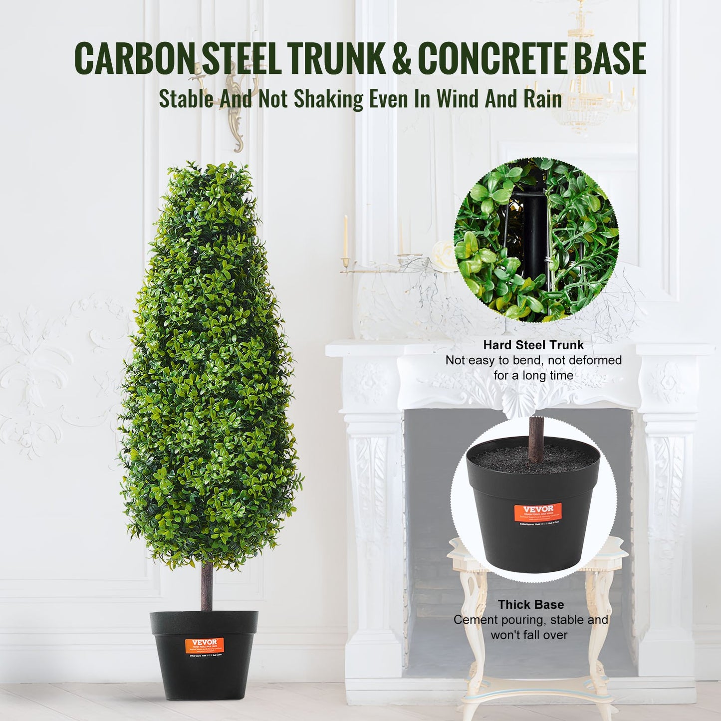 2 Pack 91.4cm Artificial Boxwood Topiary Tree Faux Plant UV Decor In/Outdoor - Image 4
