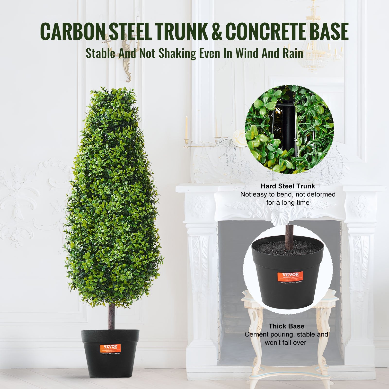 2 Pack 91.4cm Artificial Boxwood Topiary Tree Faux Plant UV Decor In/Outdoor - Image 4