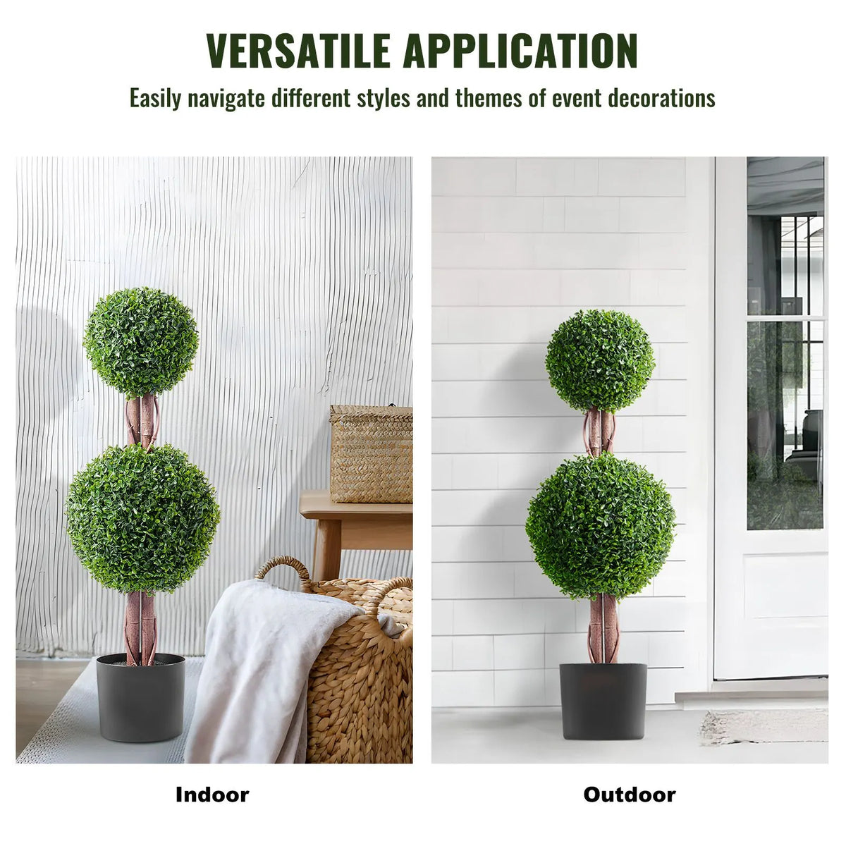 2 Pack 91.4cm Artificial Boxwood Topiary Tree Faux Plant UV Decor In/Outdoor - Image 6