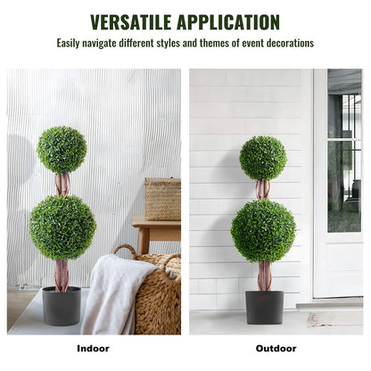 2 Pack 91.4cm Artificial Boxwood Topiary Tree Faux Plant UV Decor In/Outdoor - Image 6