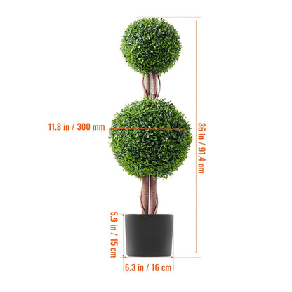 2 Pack 91.4cm Artificial Boxwood Topiary Tree Faux Plant UV Decor In/Outdoor - Image 8