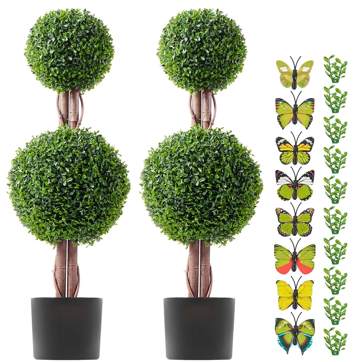 2 Pack 91.4cm Artificial Boxwood Topiary Tree Faux Plant UV Decor In/Outdoor - Image 9