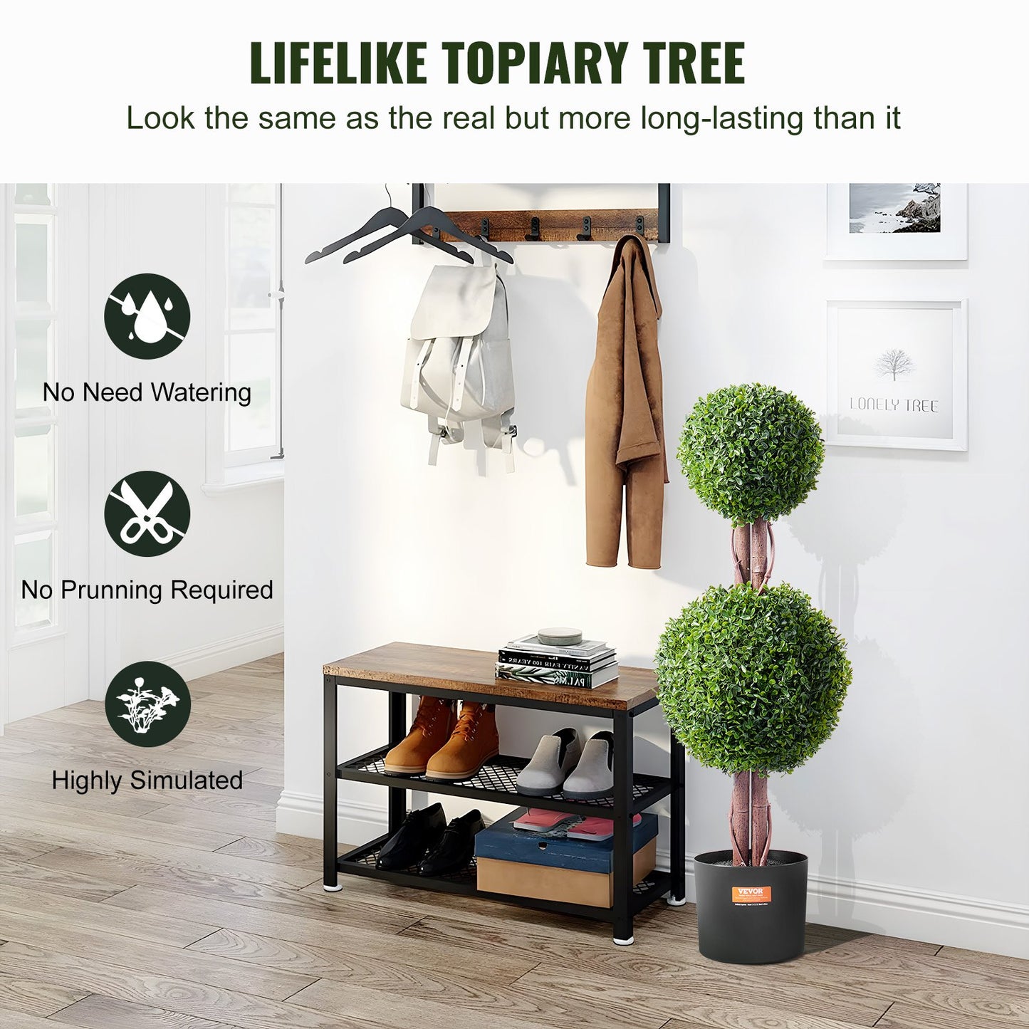 2 Pack 91.4cm Artificial Boxwood Topiary Tree Faux Plant UV Decor In/Outdoor - Image 2