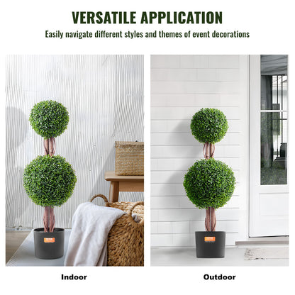 2 Pack 91.4cm Artificial Boxwood Topiary Tree Faux Plant UV Decor In/Outdoor - Image 6