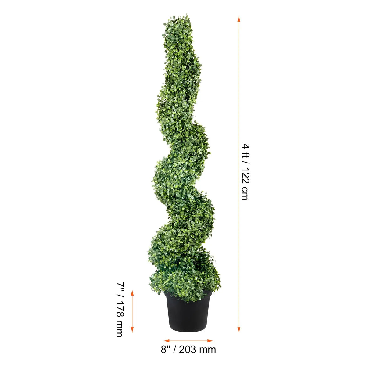 Artificial Topiaries Boxwood Trees, 10cm Tall (2 Pieces) Faux Topiary Plant Outdoor, All-year Green Feaux Plant w/ Replaceable Leaves for Decorative Indoor/Outdoor/Garden - Image 8