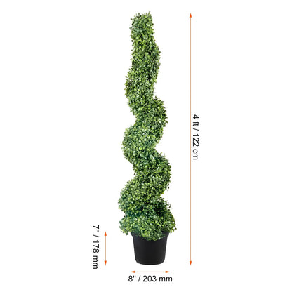 Artificial Topiaries Boxwood Trees, 10cm Tall (2 Pieces) Faux Topiary Plant Outdoor, All-year Green Feaux Plant w/ Replaceable Leaves for Decorative Indoor/Outdoor/Garden - Image 8