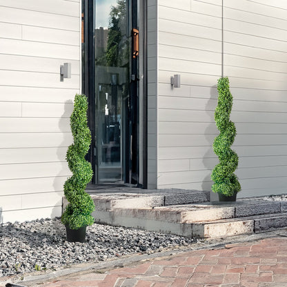 Artificial Topiaries Boxwood Trees, 10cm Tall (2 Pieces) Faux Topiary Plant Outdoor, All-year Green Feaux Plant w/ Replaceable Leaves for Decorative Indoor/Outdoor/Garden - Image 8