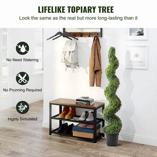 2 Pack 152.4cm Artificial Boxwood Topiary Tree Faux Plant UV Decor In/Outdoor - Image 2