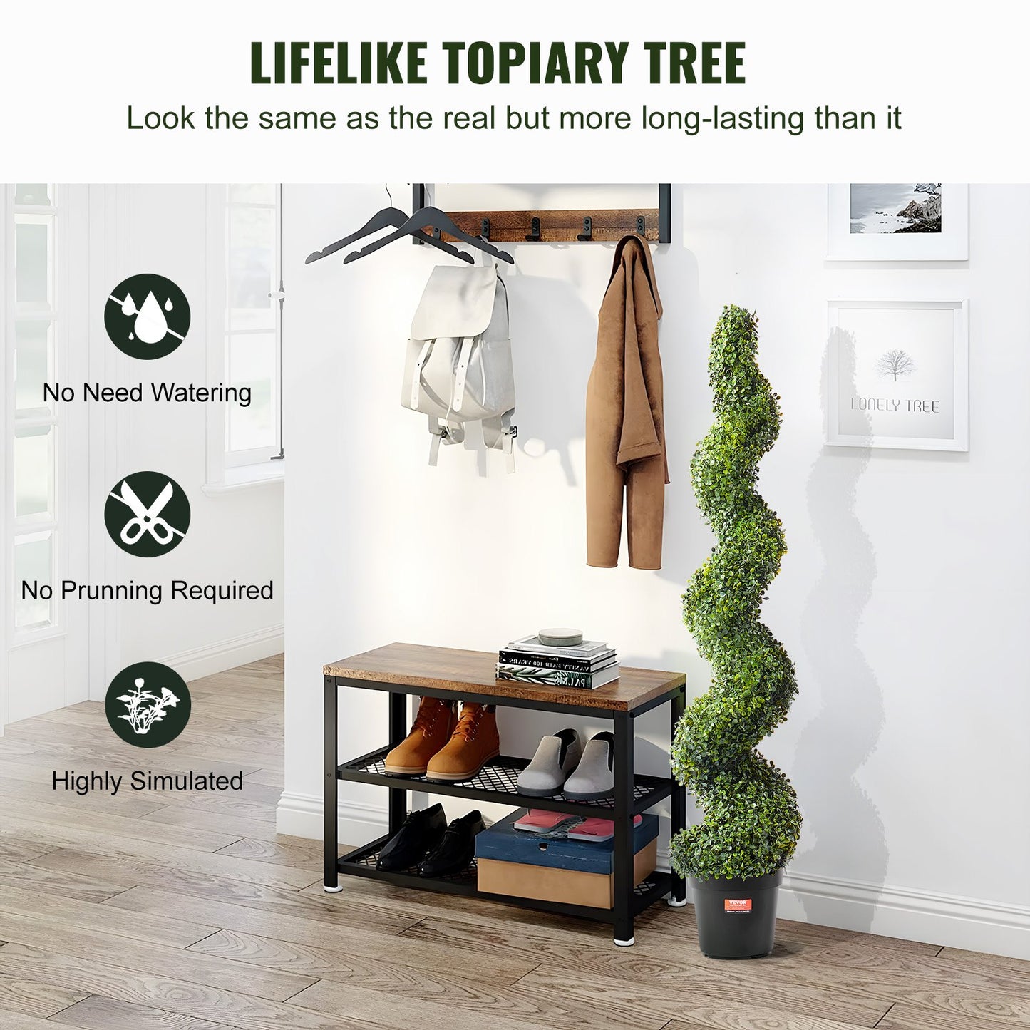 2 Pack 152.4cm Artificial Boxwood Topiary Tree Faux Plant UV Decor In/Outdoor - Image 2