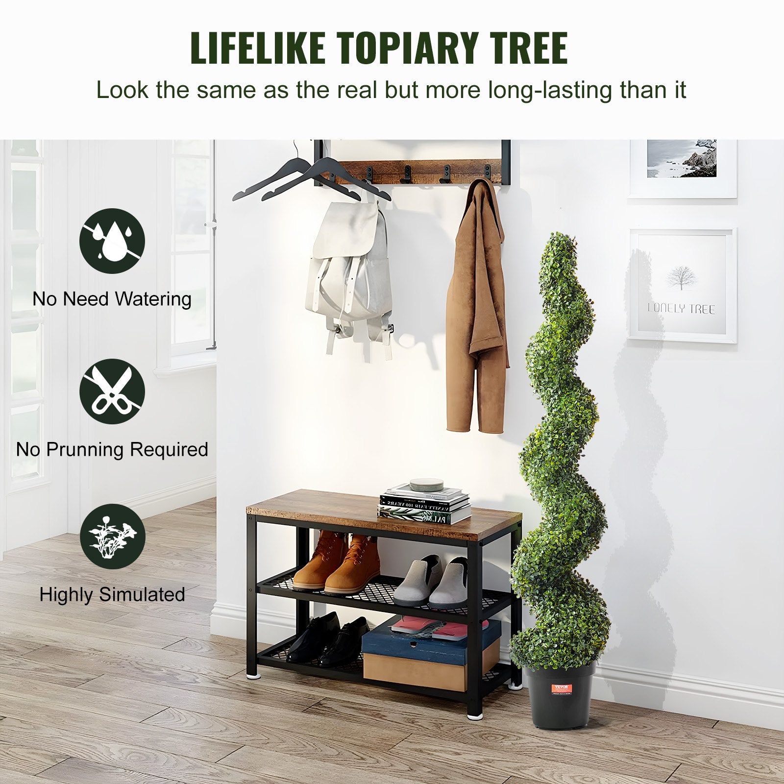 2 Pack 152.4cm Artificial Boxwood Topiary Tree Faux Plant UV Decor In/Outdoor - Image 2