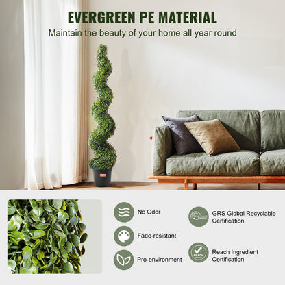 2 Pack 152.4cm Artificial Boxwood Topiary Tree Faux Plant UV Decor In/Outdoor - Image 3