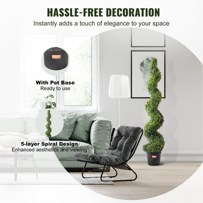 2 Pack 152.4cm Artificial Boxwood Topiary Tree Faux Plant UV Decor In/Outdoor - Image 5