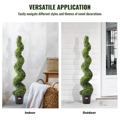 2 Pack 152.4cm Artificial Boxwood Topiary Tree Faux Plant UV Decor In/Outdoor - Image 6