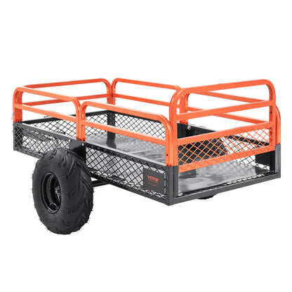 Heavy Duty Steel ATV Dump Trailer, 1500-Pound Load Capacity 15 Cubic Feet, Tow Behind Dump Cart Garden Trailer, with Removable Sides and 2 Tires, for Mowers, Tractors, ATV, UTV - Image 9