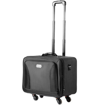 Rolling Makeup Train Case Large Storage 3 Tiers, Convenient Carry With Handle, Wheels, Strap, Professional Makeup Storage Organizer Box Make Up Carrier Waterproof Oxford, Black