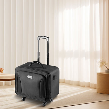 Rolling Makeup Train Case Large Storage 3 Tiers, Convenient Carry With Handle, Wheels, Strap, Professional Makeup Storage Organizer Box Make Up Carrier Waterproof Oxford, Black - Image 8