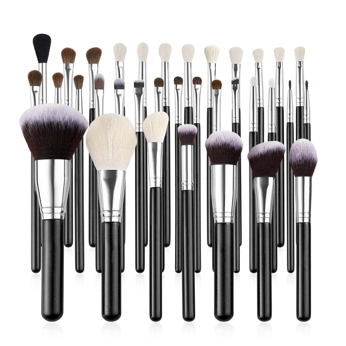 34-Piece Makeup Brush Set, Professional Brushes Kit for Foundation Blending Eyeshadow Concealer Blush - with Soft Bristles, Ergonomic Wood Handle, Travel-Friendly Case Included - Image 8