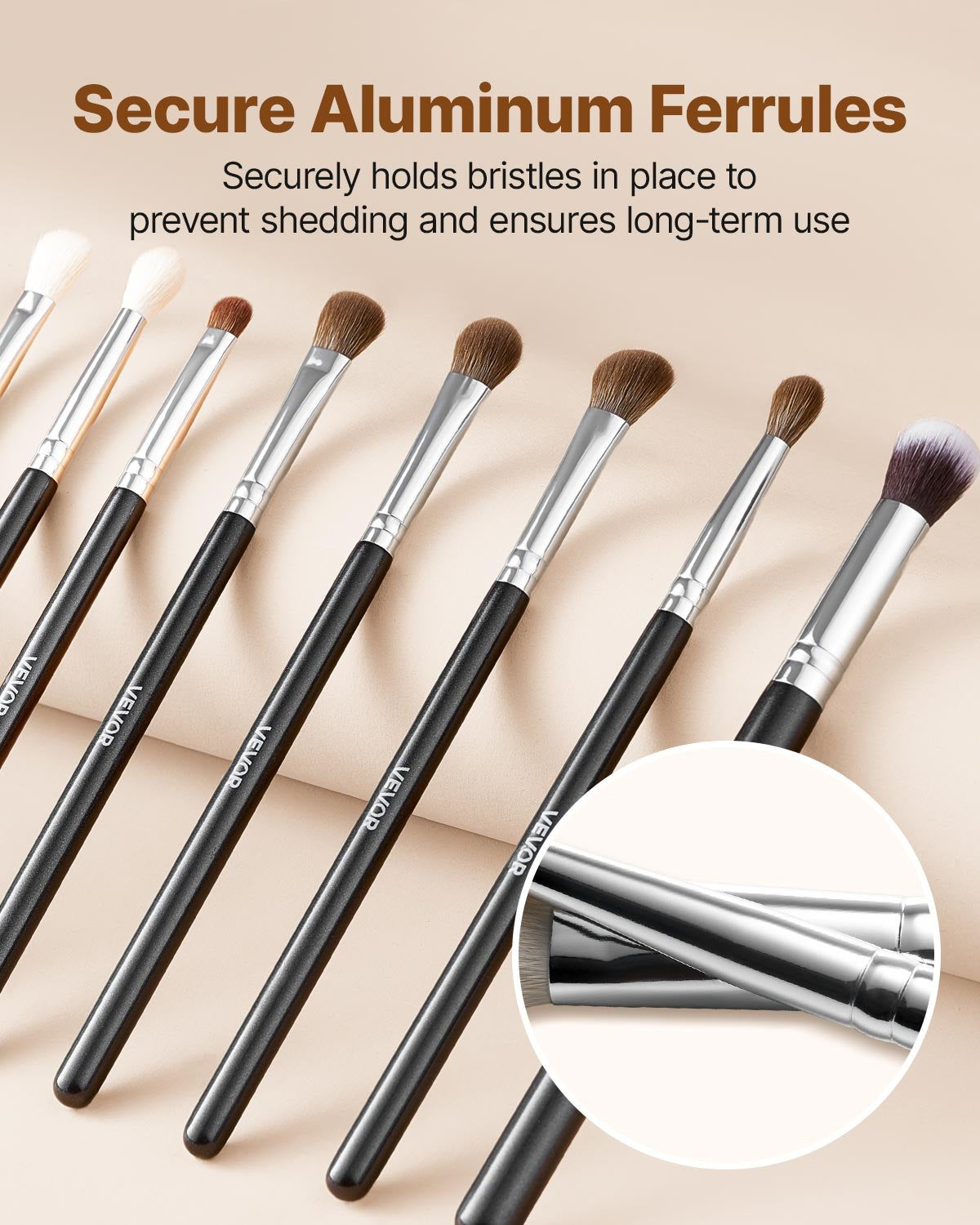 34-Piece Makeup Brush Set, Professional Brushes Kit for Foundation Blending Eyeshadow Concealer Blush - with Soft Bristles, Ergonomic Wood Handle, Travel-Friendly Case Included - Image 4
