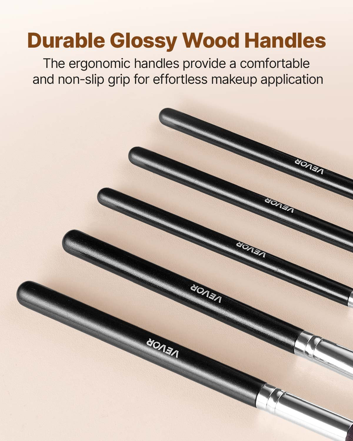 34-Piece Makeup Brush Set, Professional Brushes Kit for Foundation Blending Eyeshadow Concealer Blush - with Soft Bristles, Ergonomic Wood Handle, Travel-Friendly Case Included - Image 5