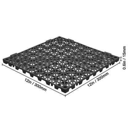 Modular Interlocking Cushion, 50 Pack 30 x 30 cm Splicing Drainage Mats, PVC Interlocking Drainage Floor Tiles, Non-Slip Drainage Holes for Restroom, Bathroom, Kitchen, Pool, Wet Area, Black - Image 8