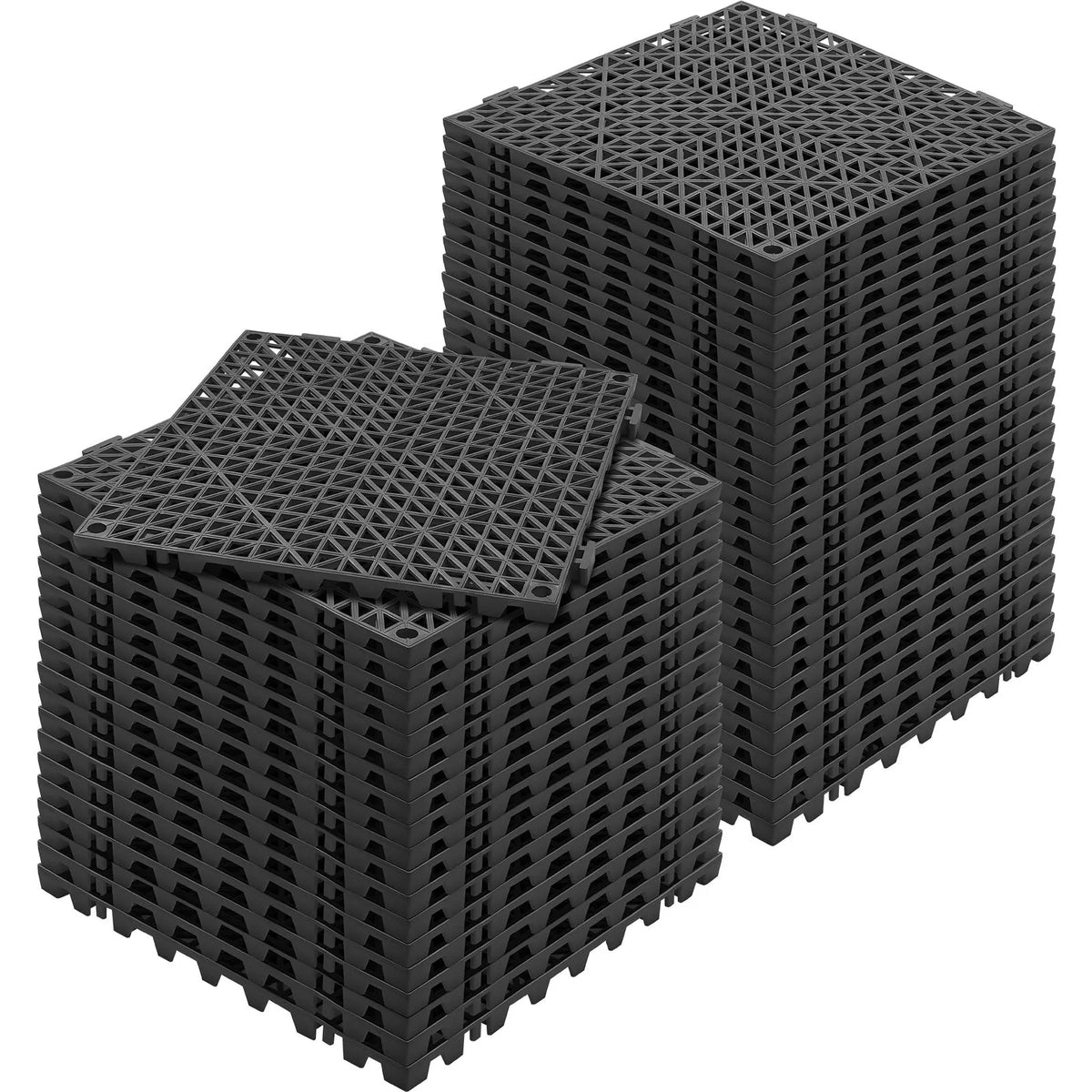 Modular Interlocking Cushion, 50 Pack 30 x 30 cm Splicing Drainage Mats, PVC Interlocking Drainage Floor Tiles, Non-Slip Drainage Holes for Restroom, Bathroom, Kitchen, Pool, Wet Area, Black - Image 9