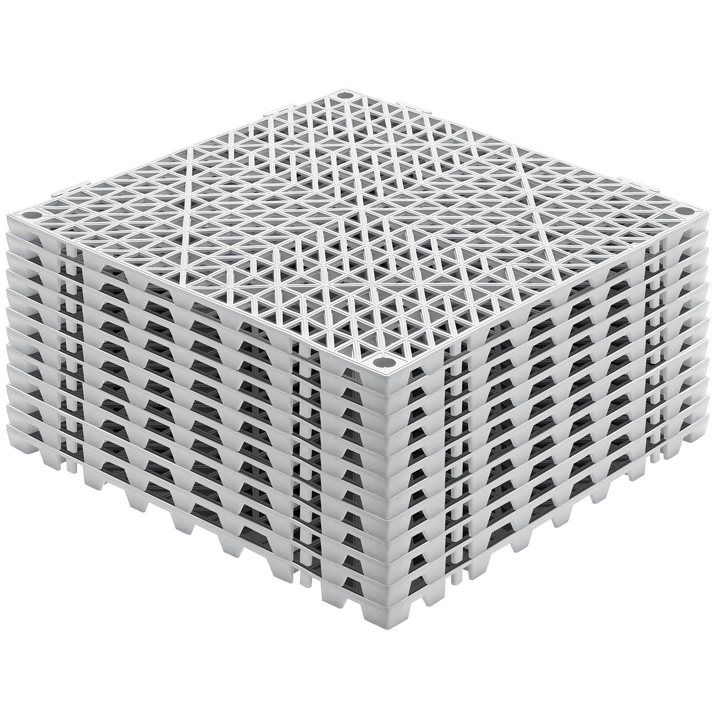 Modular Interlocking Cushion, 12 Pack 30 x 30 cm Splicing Drainage Mats, Soft PVC Interlocking Drainage Floor Tiles, Non-Slip Drainage Holes for Restroom, Bathroom, Kitchen, Pool, Wet Area, Gray - Image 9