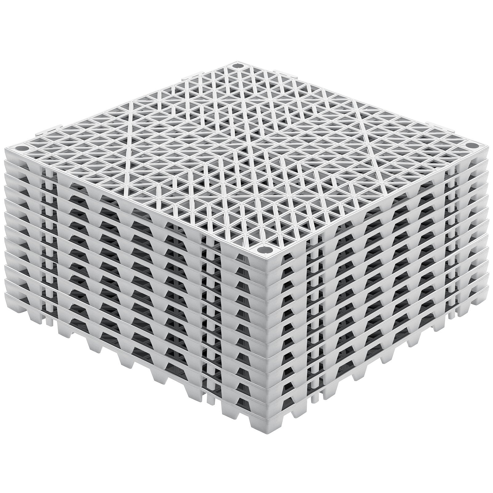 Modular Interlocking Cushion, 12 Pack 30 x 30 cm Splicing Drainage Mats, Soft PVC Interlocking Drainage Floor Tiles, Non-Slip Drainage Holes for Restroom, Bathroom, Kitchen, Pool, Wet Area, Gray - Image 9