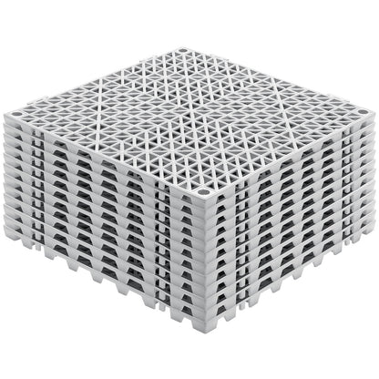 Modular Interlocking Cushion, 12 Pack 30 x 30 cm Splicing Drainage Mats, Soft PVC Interlocking Drainage Floor Tiles, Non-Slip Drainage Holes for Restroom, Bathroom, Kitchen, Pool, Wet Area, Gray - Image 9