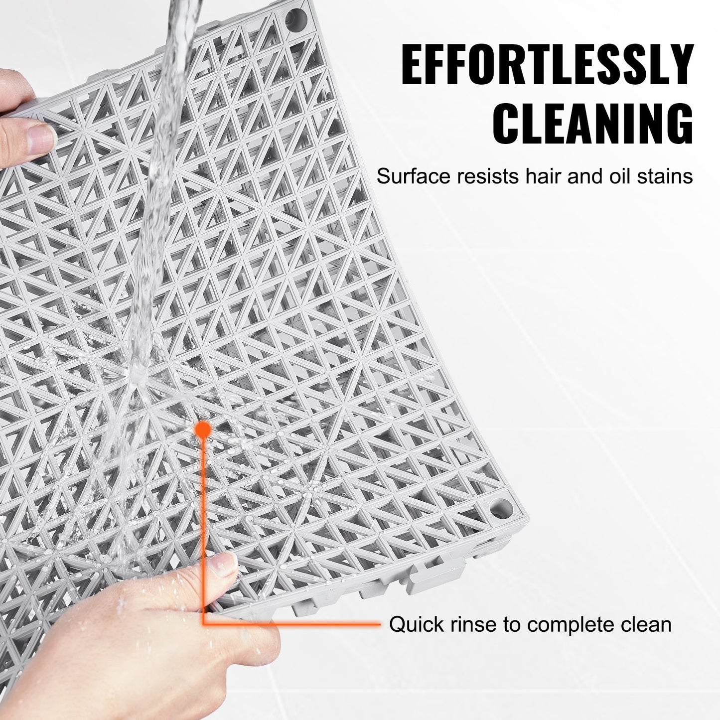 Modular Interlocking Cushion, 50 Pack 30 x 30 cm Splicing Drainage Mats, Soft PVC Interlocking Drainage Floor Tiles, Non-Slip Drainage Holes for Restroom, Bathroom, Kitchen, Pool, Wet Area, Gray - Image 5