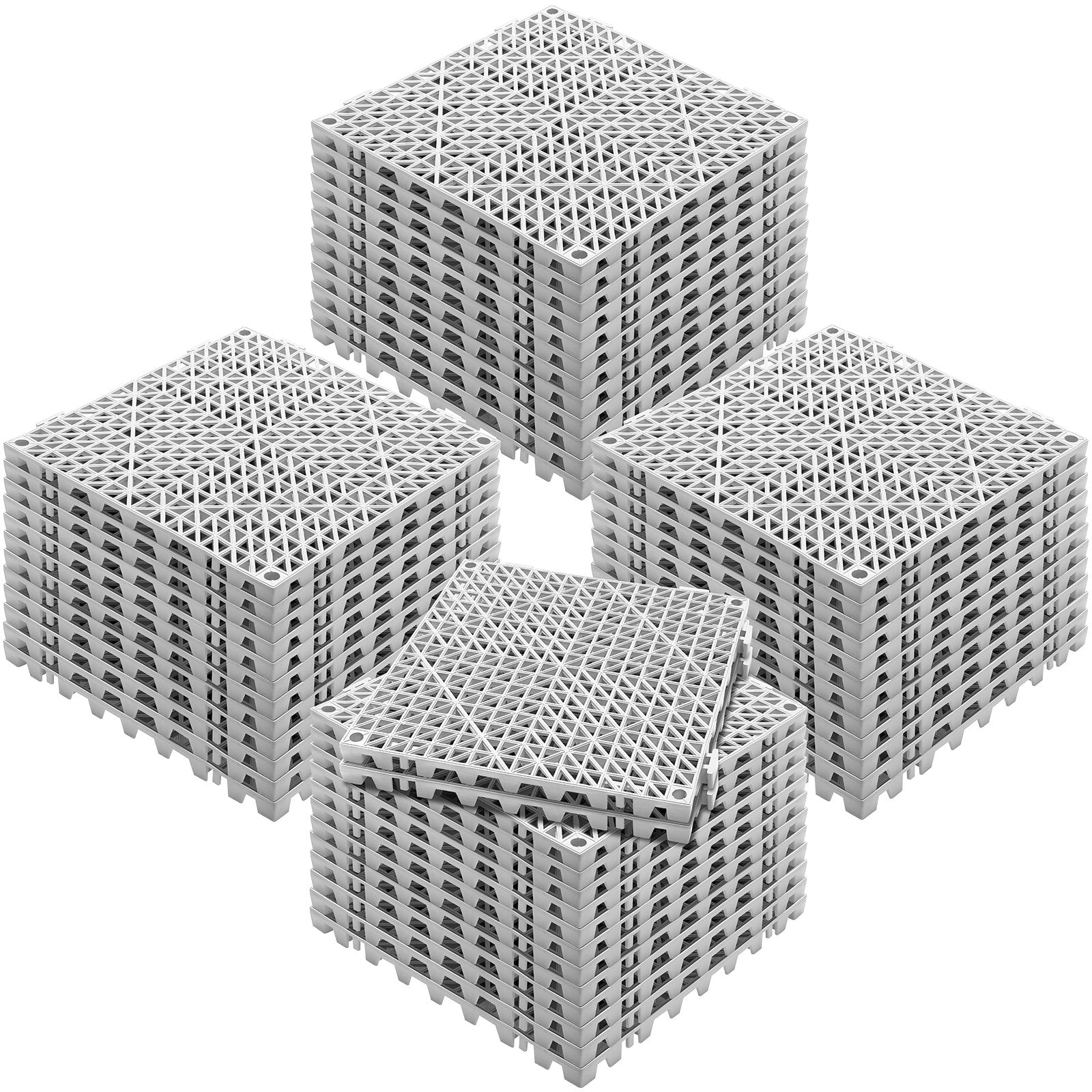 Modular Interlocking Cushion, 50 Pack 30 x 30 cm Splicing Drainage Mats, Soft PVC Interlocking Drainage Floor Tiles, Non-Slip Drainage Holes for Restroom, Bathroom, Kitchen, Pool, Wet Area, Gray - Image 9