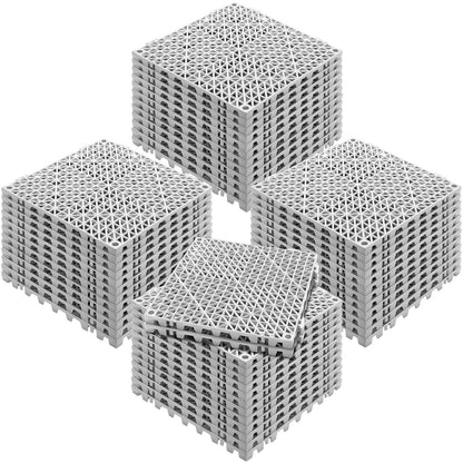 Modular Interlocking Cushion, 50 Pack 30 x 30 cm Splicing Drainage Mats, Soft PVC Interlocking Drainage Floor Tiles, Non-Slip Drainage Holes for Restroom, Bathroom, Kitchen, Pool, Wet Area, Gray - Image 9