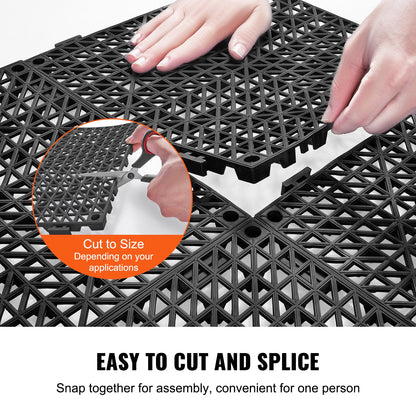 Modular Interlocking Cushion, 55 Pack 30 x 30 cm Splicing Drainage Mats, PVC Interlocking Drainage Floor Tiles, Non-Slip Drainage Holes for Restroom, Bathroom, Kitchen, Pool, Wet Area, Black - Image 4